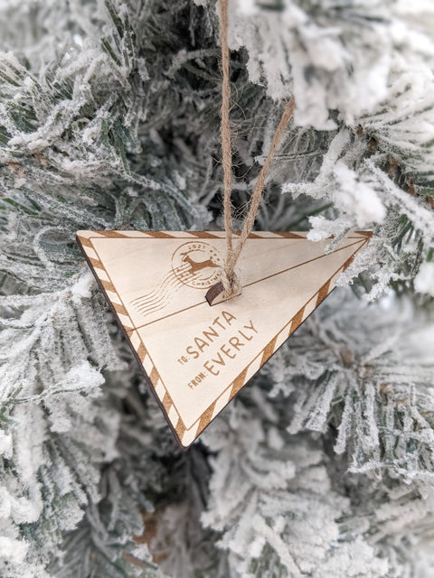 Santa Letter Paper Airplane Ornament