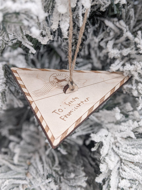 Santa Letter Paper Airplane Ornament