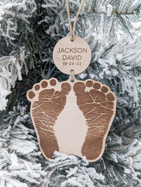 Actual Size Baby Footprint Ornament