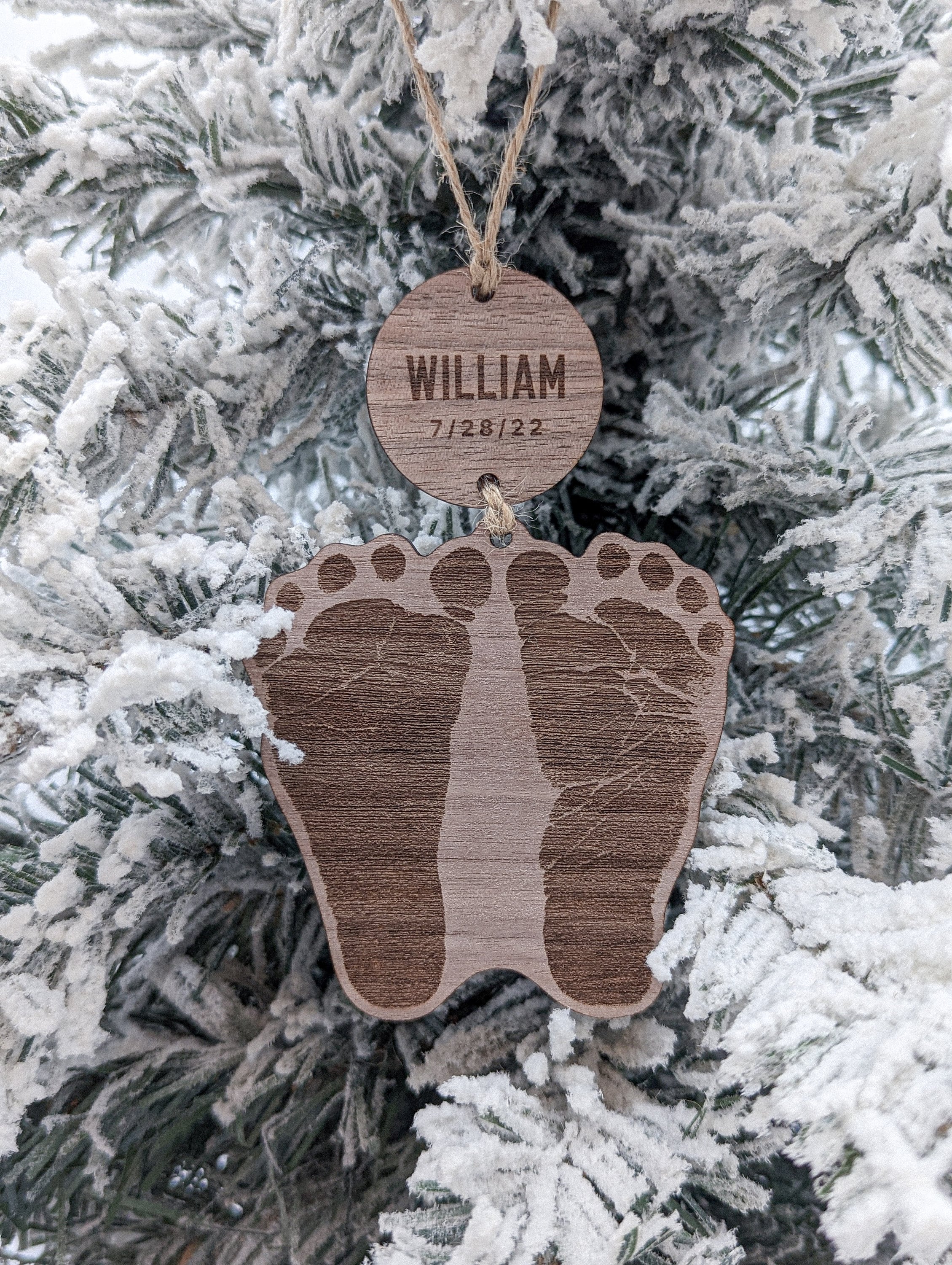 Baby best sale footprint ornament