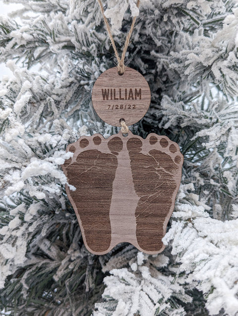 Actual Size Baby Footprint Ornament
