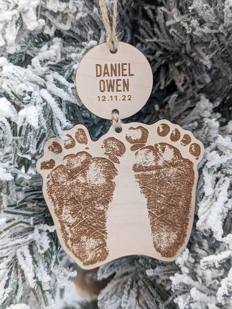 Actual Size Baby Footprint Ornament
